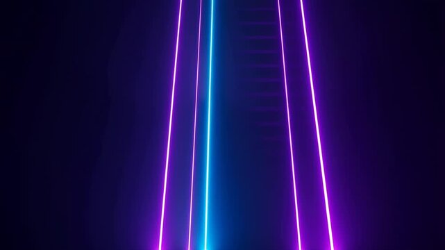 Raios de laser roxos e azuis de cima para baixo em fundo preto, v&iacute;deo.