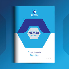 Blue Proposal cover Design Template concepts are adept for corporate Business