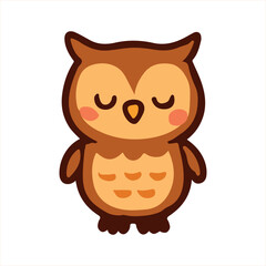 Cute funny cartoon owl vector illustration on a white background for children book design.