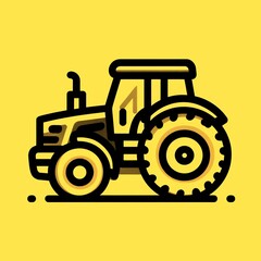 tractor parked in a sunny field with crops surrounding it, representing agricultural work