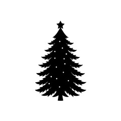 Fototapeta premium christmas tree icon black silhouette vector illustration on transparent background