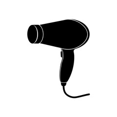 hair dryer icon black silhouette vector illustration on transparent background