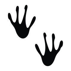 Fototapeta premium Two animal footprints in black silhouette isolated on white background image