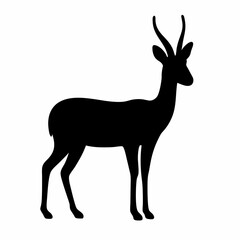 Obraz premium Silhouette of a slender antelope standing elegantly against a white backdrop