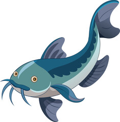 vector illustration of cartoon fish