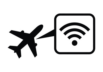 Vector art of airplane with wifi signal