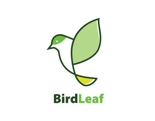 bird Leaf logo design vector