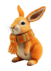 Fototapeta premium PNG Cute felt rabbit with scarf.