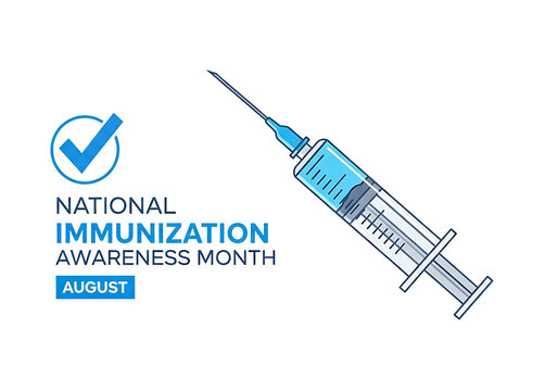 National immunization awareness month syringe isolated on transparent background