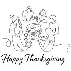 Joyful family gathering for a festive Thanksgiving dinner sharing a delicious roasted turkey feast together