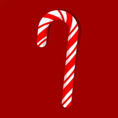 Christmas candy red and white sugar cane