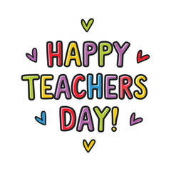 Colorful Typography Happy Teachers Day Design