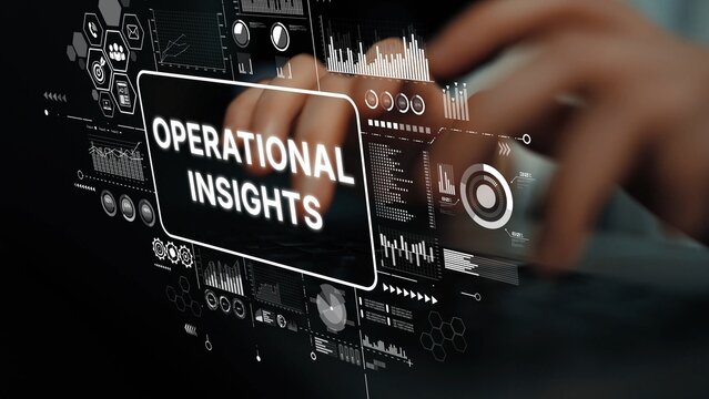 Person Engaging with Data Analytics Displaying Operational Insights and Graphical User Interface Elements. Asymptotic smart data analytic.