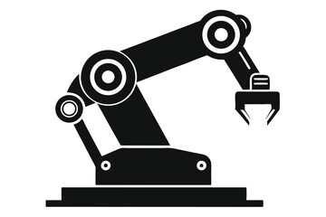 Robotic arm with gripper in black conveys modern, automated precision and control