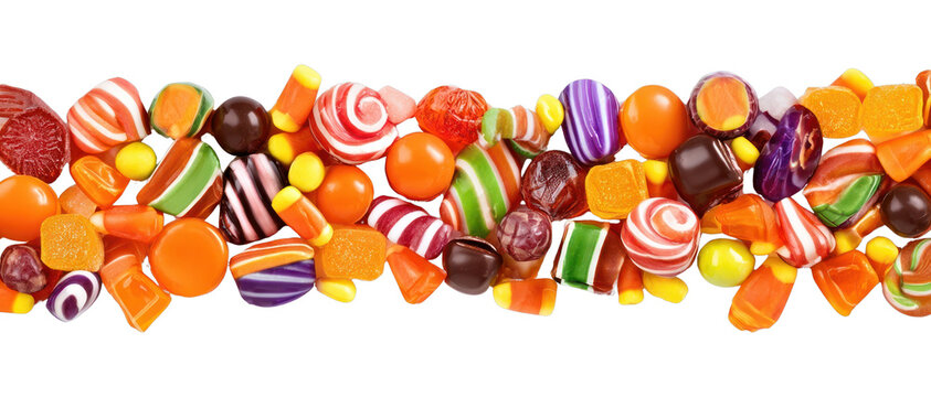 PNG Colorful assortment of sweet candies. - Powered by Adobe
