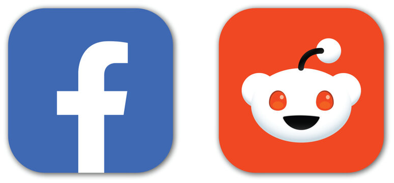 facebook logotype reddit logo, facebook icon editorial.eps10, png