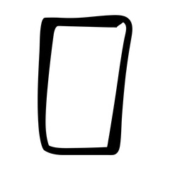 Abstract Hand Drawn Checkbox Frame with Bold Black Outlines on White Background