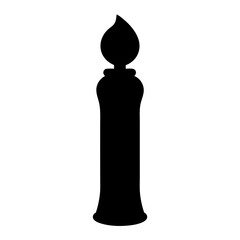 Elegant silhouette of a stylized candle holder with a distinctive flame design