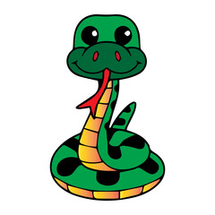 Cute Cartoon Snake Cub