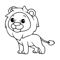 Cute Lion Outline