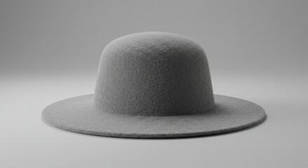 Elegant gray felt hat showcasing minimalist design for fashion accessory marketing