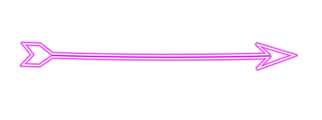 Bright pink neon arrow pointing to the right on a black background