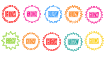 Collection of colorful neon signs displaying the word menu