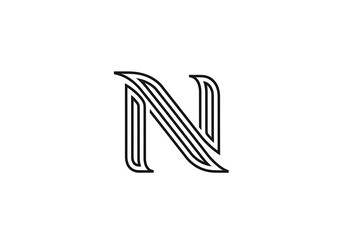 Stylish Monogram Letter N Design.