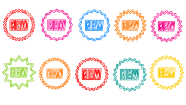 Collection of colorful neon signs displaying the word menu - Powered by Adobe