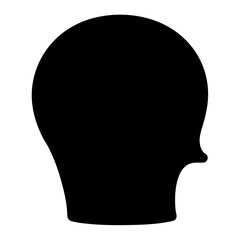 Abstract dark shape resembling a human head profile silhouette with minimalist design