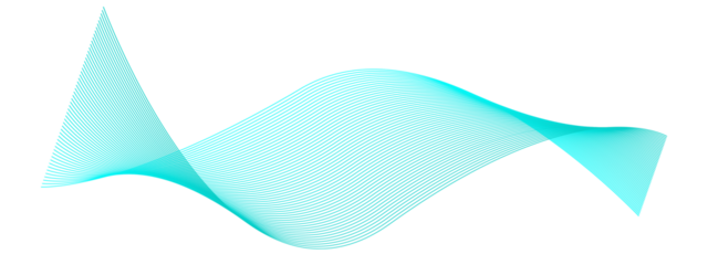 Abstract glowing blue wave pattern on a black background