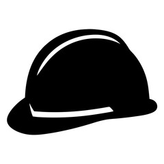 Black silhouette of a hard hat offering safety in construction zones