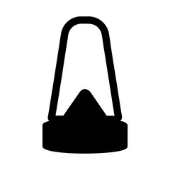 Black and white vector illustration of a stylized traffic pylon