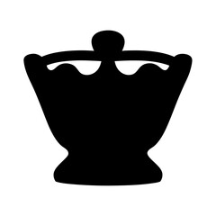 Abstract Black Crown or Goblet Shape with Distinctive Features and Silhouette