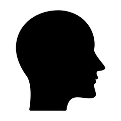 Silhouette of a human head in profile, artistic representation of thought