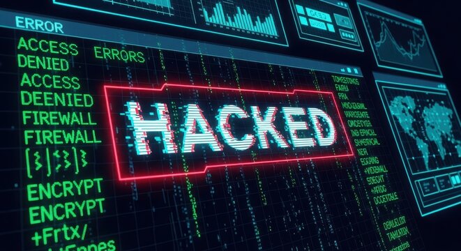 Digital Security Breach Alert Hacking System Compromised Network Intrusion Detected