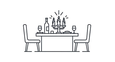 Romantic Dinner Table Setting.