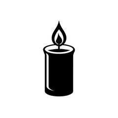 candle silhouette black vector icon style simple 