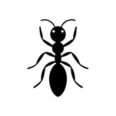 cartoon ant silhouette black vector icon style simple