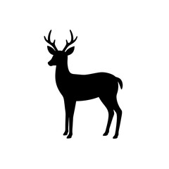 deer silhouette black vector icon style simple shape