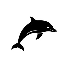 dolphin silhouette black vector icon style simple 