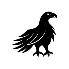 eagle silhouette black vector icon style simple sh