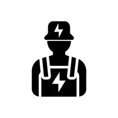 electrician clip silhouette black vector icon style