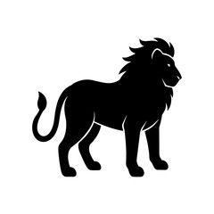 lion silhouette black vector icon style simple shape