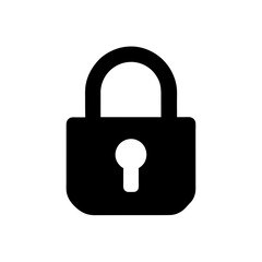 lock silhouette black vector icon style simple