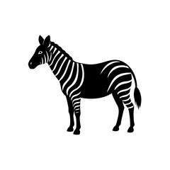 Fototapeta premium Striped Zebra Silhouette Icon