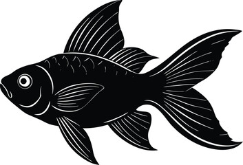 Goldfish Silhouette | Aquarium Pet Vector Graphic