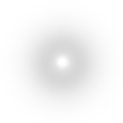 Soft white light glow effect isolated on transparent background