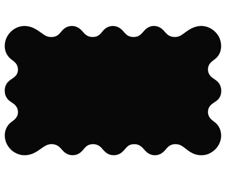Wavy Edged Black Rectangle Design