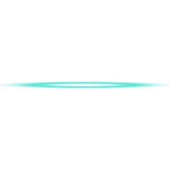 Turquoise light streak isolated on transparent background